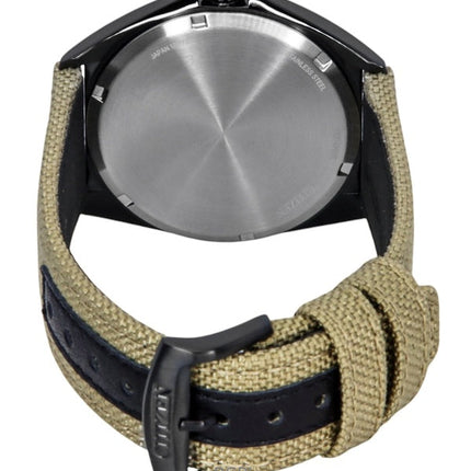 Orologio da uomo Citizen Eco-Drive con cinturino in nylon verde e quadrante nero AW1575-08E 100M