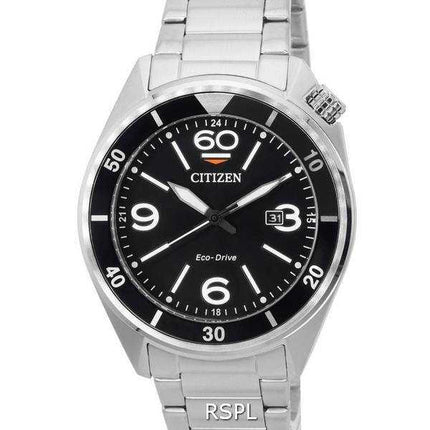 Orologio da uomo Citizen Seaplane con quadrante nero Eco-Drive AW1710-80E 100M