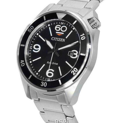Orologio da uomo Citizen Seaplane con quadrante nero Eco-Drive AW1710-80E 100M
