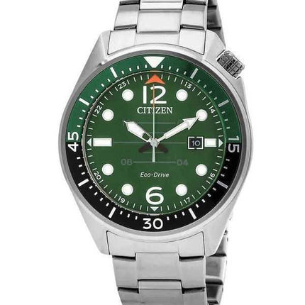 Orologio da uomo Citizen Eco-Drive in acciaio inossidabile quadrante verde AW1715-86X 100M