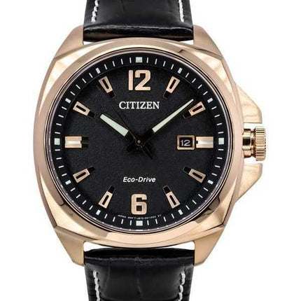 Orologio da uomo Citizen Eco-Drive Sport Luxury Endicott cinturino in pelle quadrante nero AW1723-02E 100M