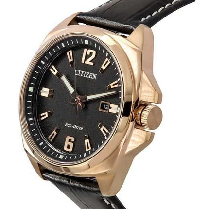 Orologio da uomo Citizen Eco-Drive Sport Luxury Endicott cinturino in pelle quadrante nero AW1723-02E 100M