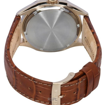 Orologio da uomo Citizen Eco-Drive con cinturino in pelle e quadrante bianco AW1753-10A 100M