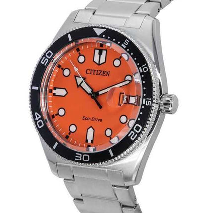Orologio da uomo Citizen Eco-Drive in acciaio inossidabile con quadrante arancione AW1760-81X 100M