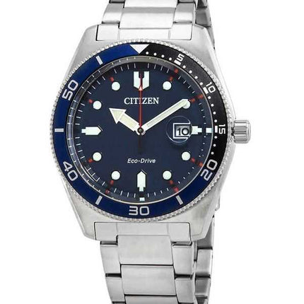 Orologio da uomo Citizen Eco-Drive in acciaio inossidabile quadrante blu AW1761-89L 100M