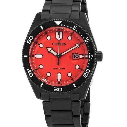 Orologio da uomo Citizen Eco-Drive in acciaio inossidabile quadrante arancione AW1765-88X 100M