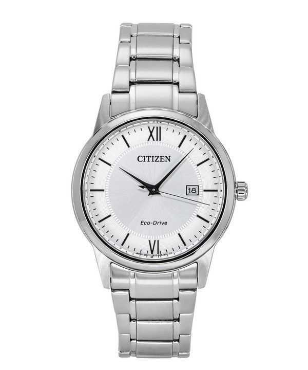 Orologio da uomo Citizen Eco-Drive in acciaio inossidabile con quadrante argentato AW1780-84A