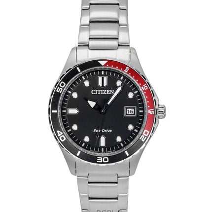 Orologio unisex Citizen Eco-Drive in acciaio inossidabile con quadrante nero AW1820-81E 100M