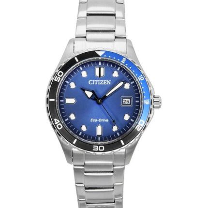 Orologio unisex Citizen Eco-Drive in acciaio inossidabile con quadrante blu AW1821-89L 100M