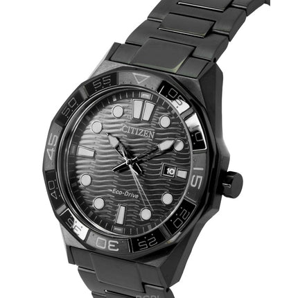 Orologio da uomo Citizen Brycen in acciaio inossidabile con quadrante nero Eco-Drive AW1855-52E 100M
