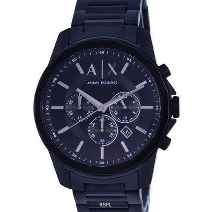 Orologio da uomo Armani Exchange con cronografo in acciaio inossidabile con quadrante nero al quarzo AX1722