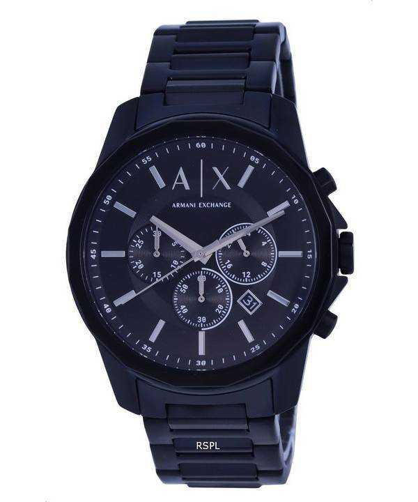 Orologio da uomo Armani Exchange con cronografo in acciaio inossidabile con quadrante nero al quarzo AX1722