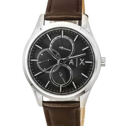 Orologio da uomo Armani Exchange multifunzione cinturino in pelle quadrante nero al quarzo AX1868