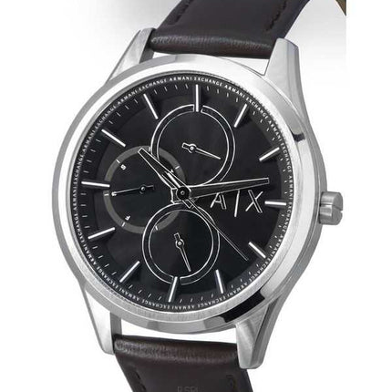 Orologio da uomo Armani Exchange multifunzione cinturino in pelle quadrante nero al quarzo AX1868