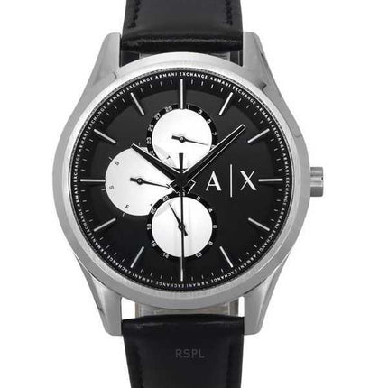Orologio da uomo Armani Exchange multifunzione con cinturino in pelle e quadrante nero al quarzo AX1872