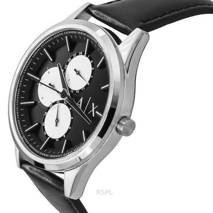 Orologio da uomo Armani Exchange multifunzione con cinturino in pelle e quadrante nero al quarzo AX1872