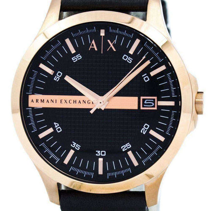 Orologio da uomo Armani Exchange in oro rosa con quadrante nero con cinturino in pelle AX2129