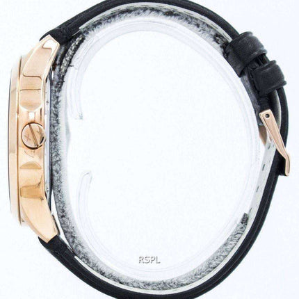 Orologio da uomo Armani Exchange in oro rosa con quadrante nero con cinturino in pelle AX2129