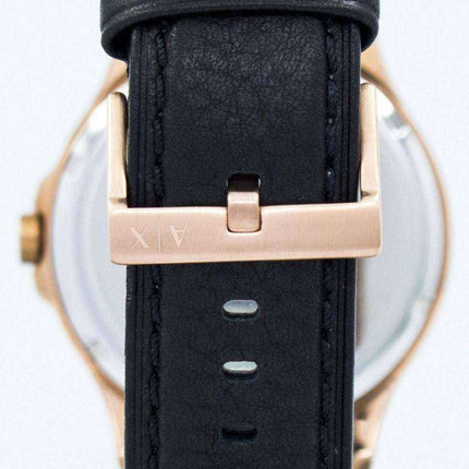 Orologio da uomo Armani Exchange in oro rosa con quadrante nero con cinturino in pelle AX2129