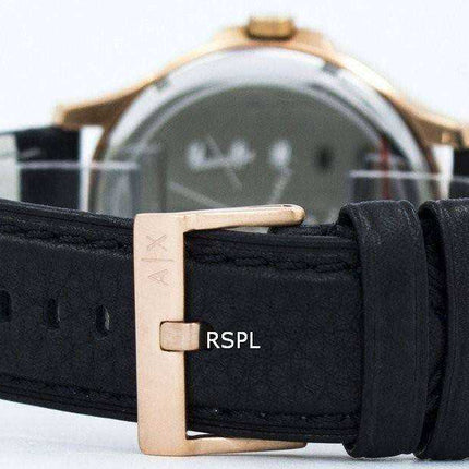 Orologio da uomo Armani Exchange in oro rosa con quadrante nero con cinturino in pelle AX2129