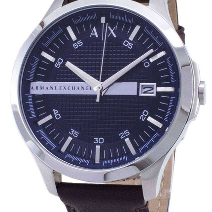 Armani Exchange Quartz Navy Dial Cinturino in pelle marrone AX2133 Orologio da uomo