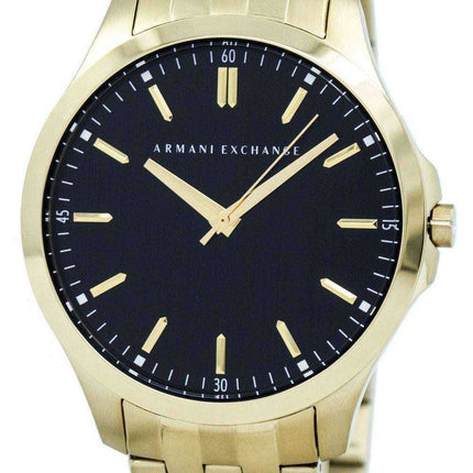 Armani Exchange Quartz quadrante nero oro tono acciaio inossidabile AX2145 orologio da uomo