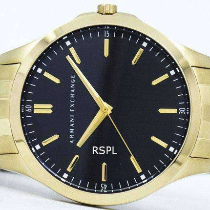 Armani Exchange Quartz quadrante nero oro tono acciaio inossidabile AX2145 orologio da uomo