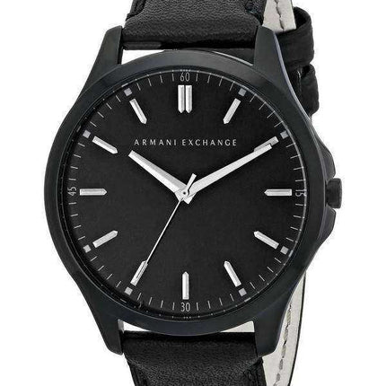 Armani Exchange Quartz quadrante nero cinturino in pelle nera AX2148 orologio da uomo