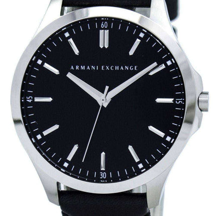 Armani Exchange Quartz quadrante nero cinturino in pelle nera AX2149 orologio da uomo