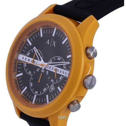 Armani Exchange Hampton Chronograph Orologio da uomo al quarzo con quadrante nero in silicone AX2438