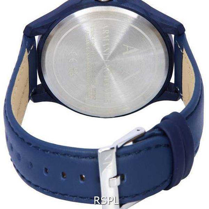Orologio da uomo Armani Exchange Hampton cinturino in pelle quadrante blu quarzo AX2442