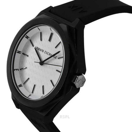 Orologio da uomo Armani Exchange con cinturino in silicone e quadrante bianco al quarzo AX4600