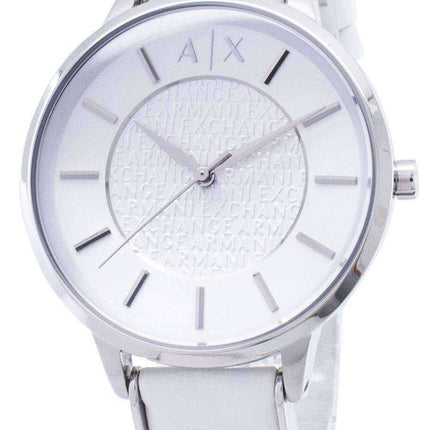 Armani Exchange quadrante bianco orologio da donna in pelle AX5300 bianco