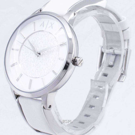 Armani Exchange quadrante bianco orologio da donna in pelle AX5300 bianco