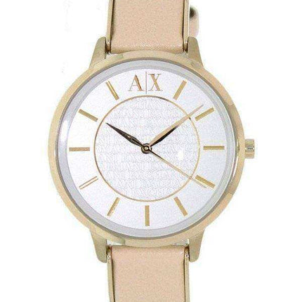 Armani Exchange quadrante bianco cinturino in pelle AX5301 orologio da donna