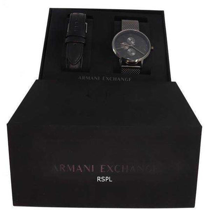 Orologio da uomo Armani Exchange multifunzione color canna di fucile in acciaio inossidabile al quarzo AX7129SET da uomo