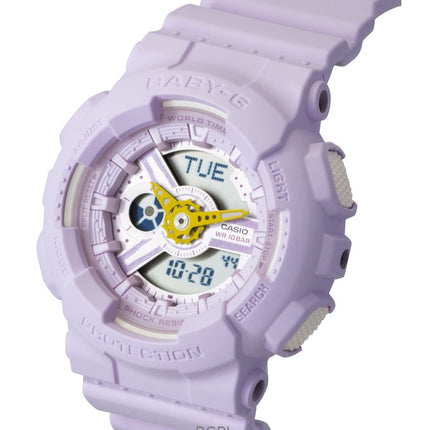 Orologio da donna Casio Baby-G analogico digitale con cinturino in resina e quadrante viola al quarzo BA-110AH-6A 100M