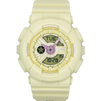 Orologio da donna Casio Baby-G analogico digitale con cinturino in resina e quadrante giallo al quarzo BA-110AH-9A 100M