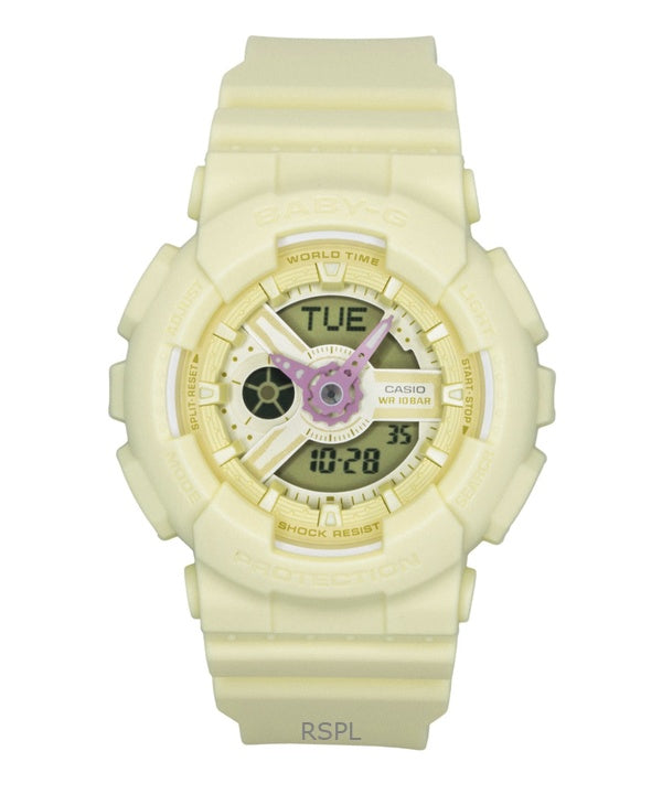 Orologio da donna Casio Baby-G analogico digitale con cinturino in resina e quadrante giallo al quarzo BA-110AH-9A 100M