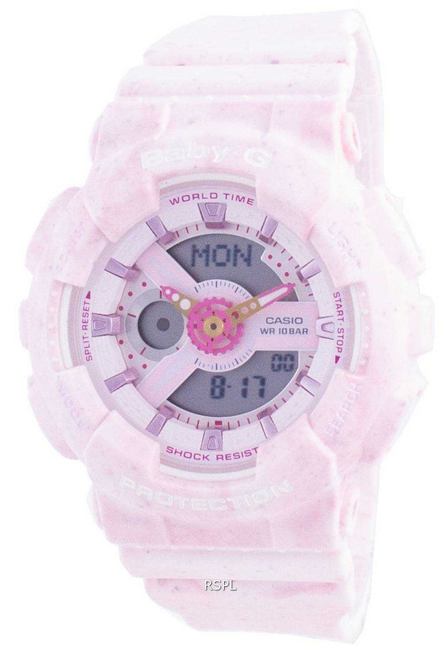 Orologio da donna Casio Baby-G World Time resistente agli urti BA-110PI-4A BA110PI-4 100M