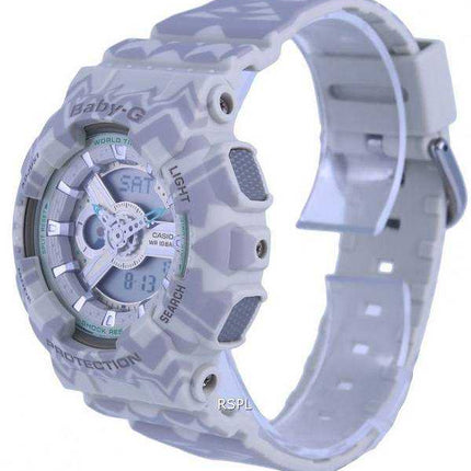 Orologio Casio Baby-G analogico digitale quadrante grigio quarzo BA-110TP-8A.G BA110TP-8 100M orologio da donna