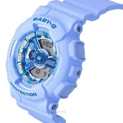 Casio Baby-G Analog Digitale Cinturino in Resina Blu Quadrante Blu Quarzo BA-110YK-2A 100M Orologio da Donna