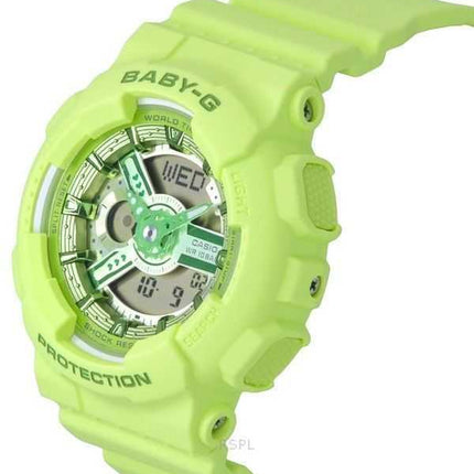 Casio Baby-G Analog Digital Green Resin Strap Green Dial Quartz BA-110YK-3A 100M Orologio da donna