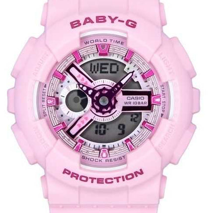 Casio Baby-G Analog Digitale Cinturino in Resina Rosa Quadrante Rosa Quarzo BA-110YK-4A 100M Orologio da Donna