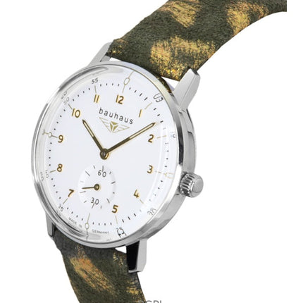 Orologio da donna Bauhaus Classic con cinturino in pelle e quadrante bianco al quarzo 20371