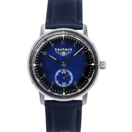 Orologio da donna Bauhaus con cinturino in pelle e quadrante blu scuro al quarzo 20373