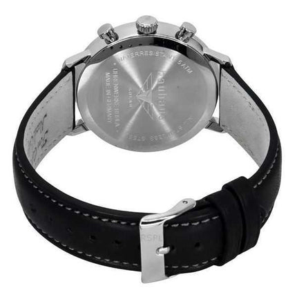 Orologio da uomo Bauhaus Classic Chronograph in acciaio inossidabile con cinturino in pelle quadrante bianco Solar 20861