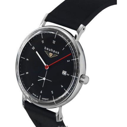 Orologio da uomo Bauhaus Classic con cinturino in pelle e quadrante nero al quarzo 21302