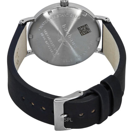 Orologio da uomo Bauhaus Classic con cinturino in pelle e quadrante nero al quarzo 21302