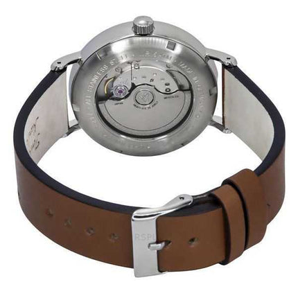 Orologio da uomo Bauhaus Classic con cinturino in pelle e quadrante blu scuro automatico 21603
